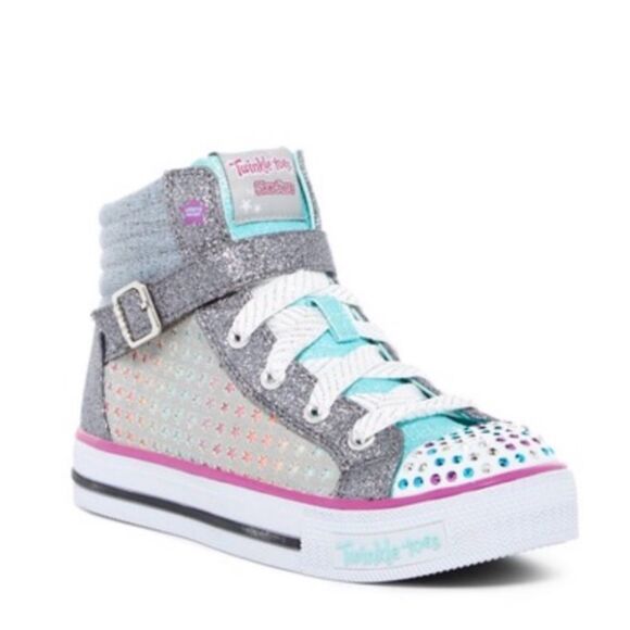 Skechers Twinkle Toes Shuffles Star Steps High Top - Picture 1 of 9